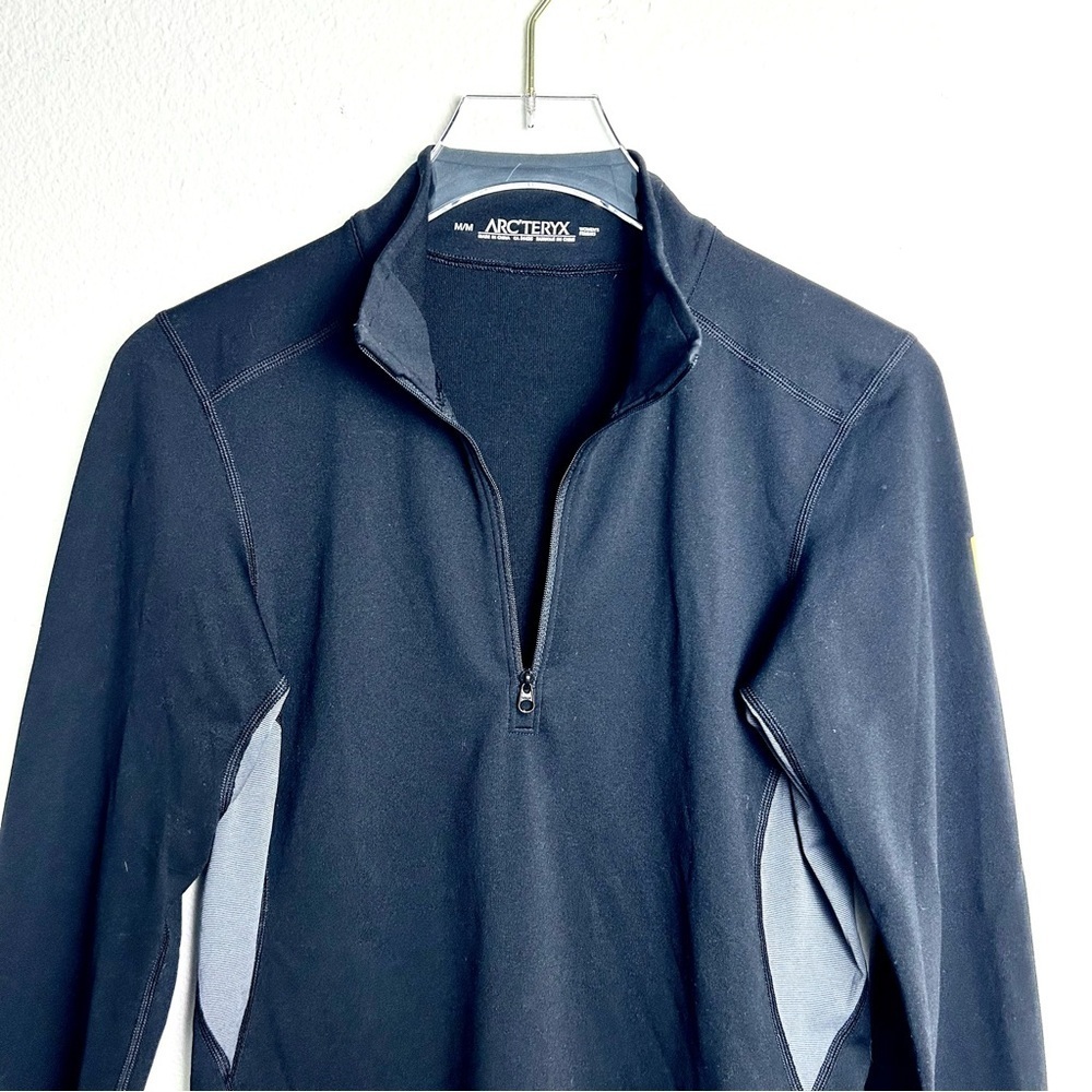 Arc'teryx Zip Neck Top Outdoor Gorpcore Shirt Running Skiing Black Size Medium - Picture 5 of 12